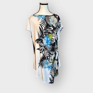 Women’s New Women’s Day 2XL Tropical Floral Side Belt Tunic 18 20 2XL XXL